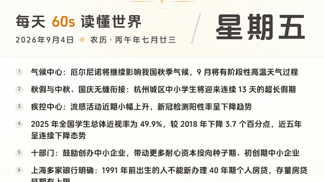 60S读懂世界 · 2026-09-04