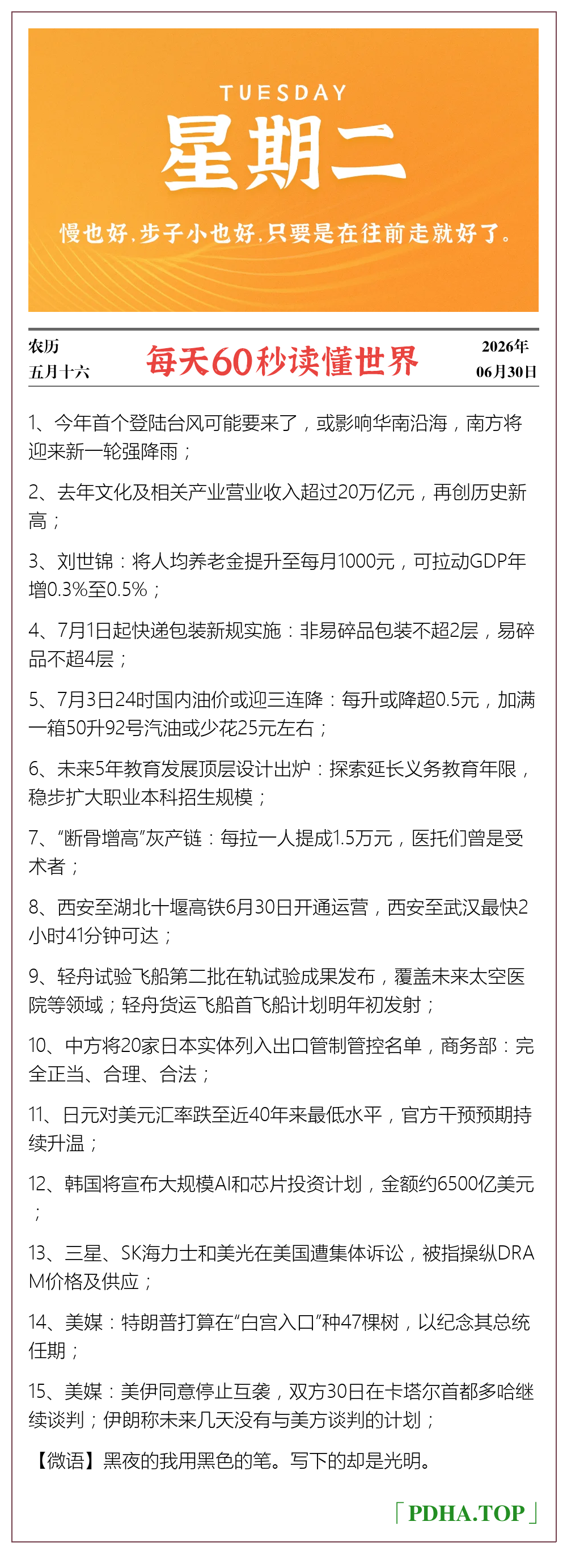每日60s资讯图